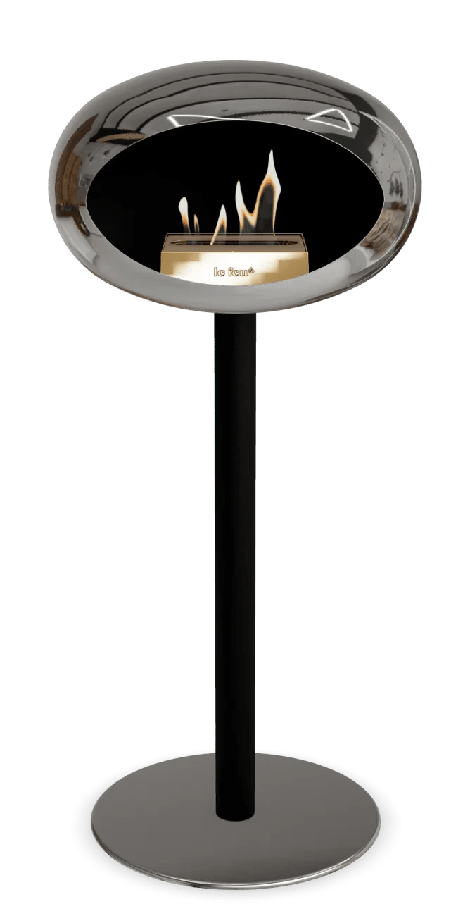 Le Feu - Dome Chromed Silver Ground Steel High Pole - Fireplace - Grand Alfresco