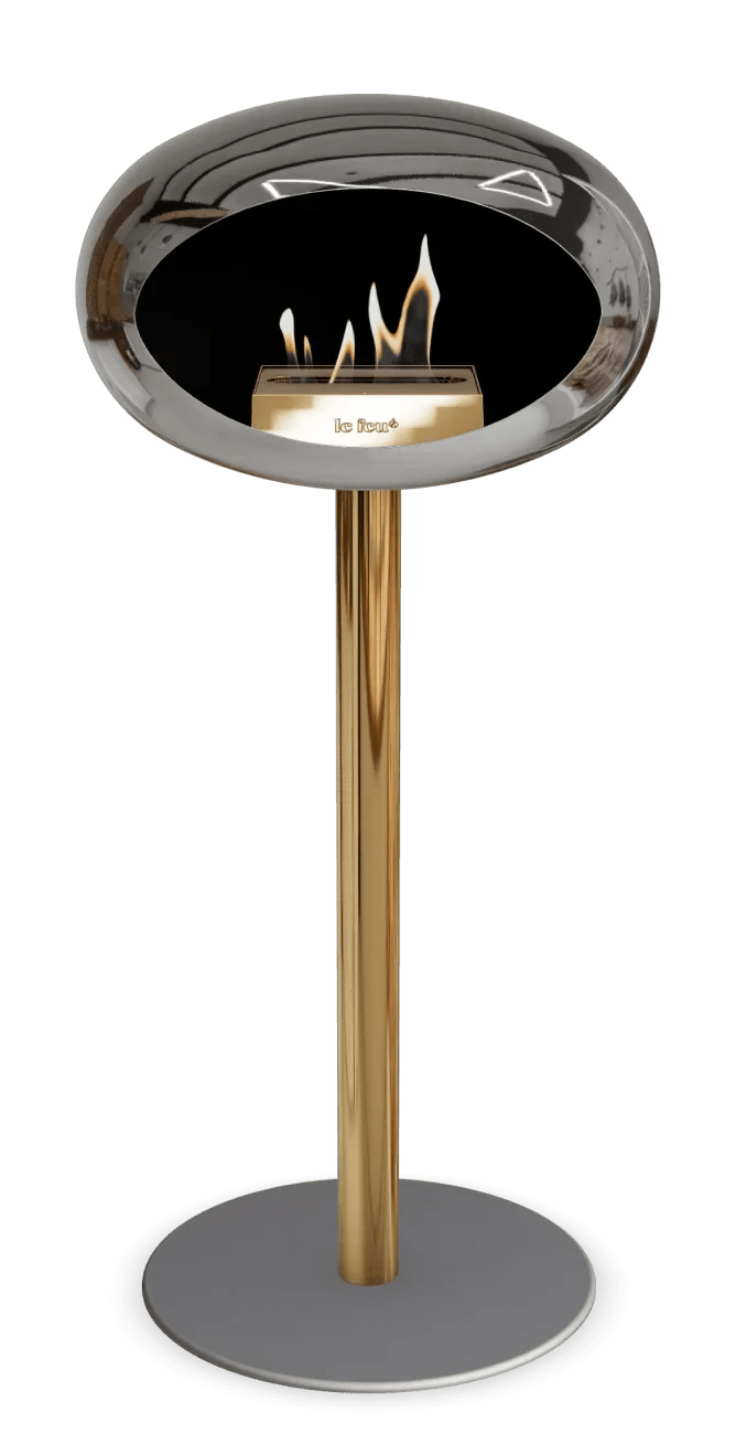 Le Feu - Dome Chromed Silver Ground Steel High Pole - Fireplace - Grand Alfresco