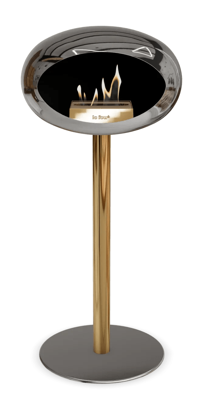 Le Feu - Dome Chromed Silver Ground Steel High Pole - Fireplace - Grand Alfresco