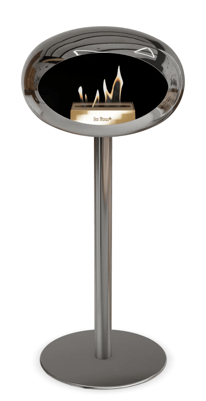 Le Feu - Dome Chromed Silver Ground Steel High Pole - Fireplace - Grand Alfresco