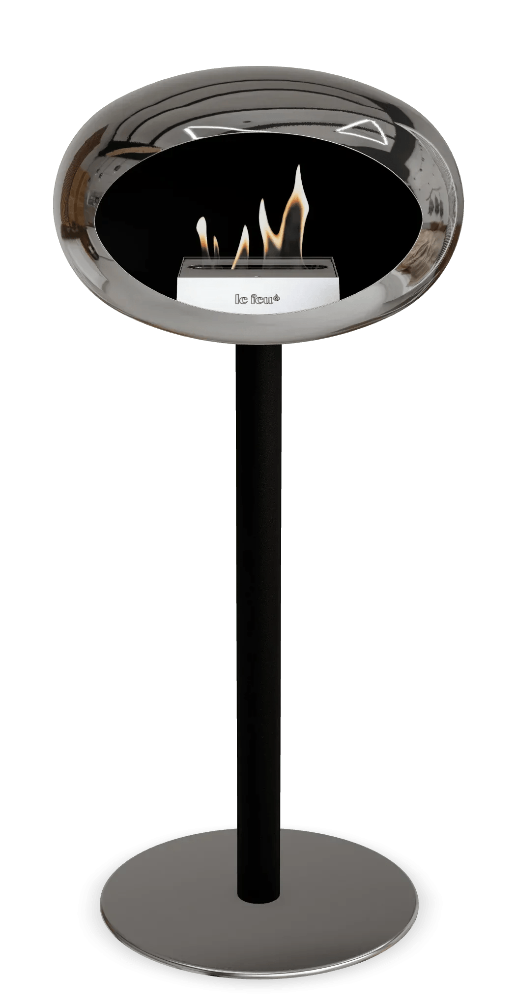 Le Feu - Dome Chromed Silver Ground Steel High Pole - Fireplace - Grand Alfresco