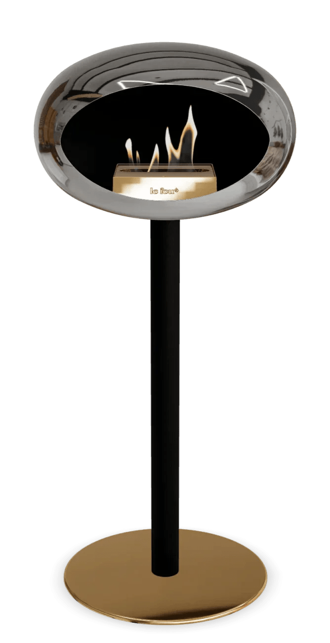 Le Feu - Dome Chromed Silver Ground Steel High Pole - Fireplace - Grand Alfresco