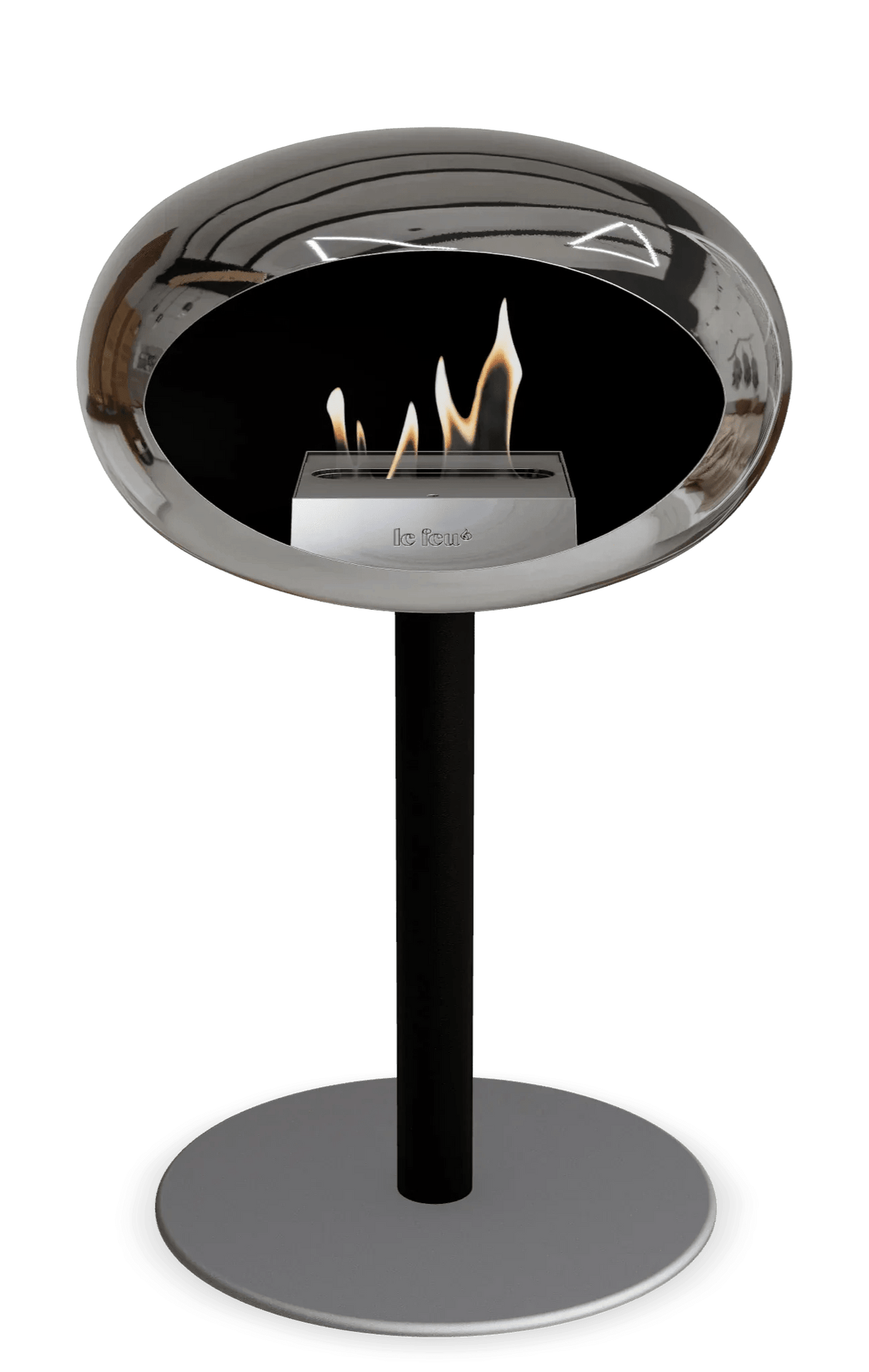 Le Feu - Dome Chromed Silver Ground Steel Low Pole - Fireplace - Grand Alfresco