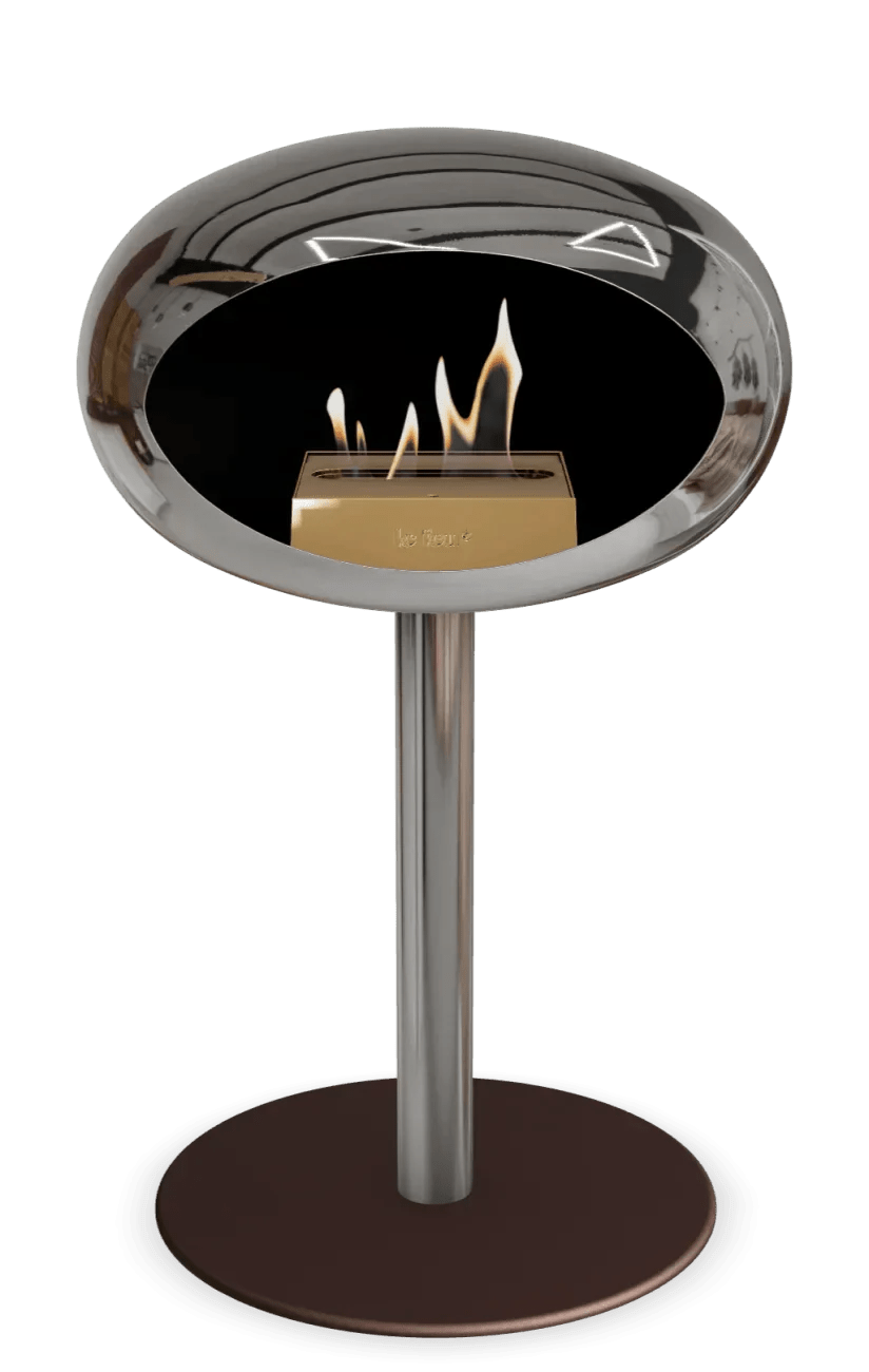 Le Feu - Dome Chromed Silver Ground Steel Low Pole - Fireplace - Grand Alfresco