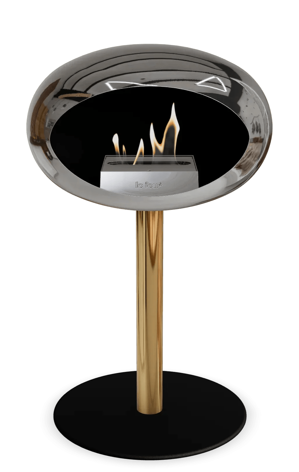 Le Feu - Dome Chromed Silver Ground Steel Low Pole - Fireplace - Grand Alfresco