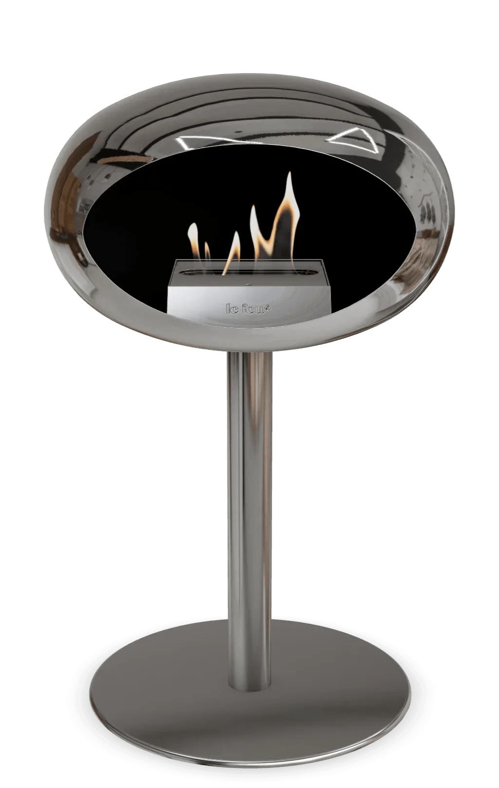 Le Feu - Dome Chromed Silver Ground Steel Low Pole - Fireplace - Grand Alfresco