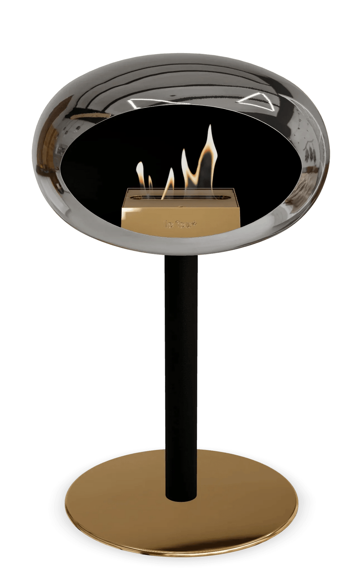 Le Feu - Dome Chromed Silver Ground Steel Low Pole - Fireplace - Grand Alfresco