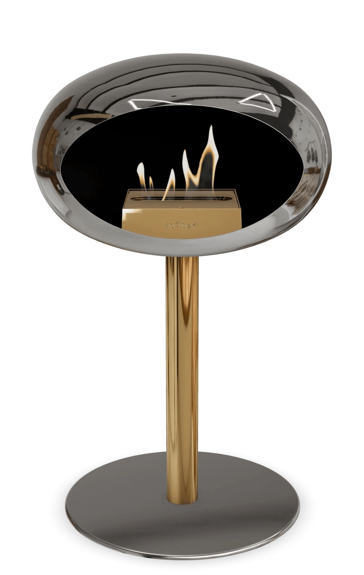 Le Feu - Dome Chromed Silver Ground Steel Low Pole - Fireplace - Grand Alfresco