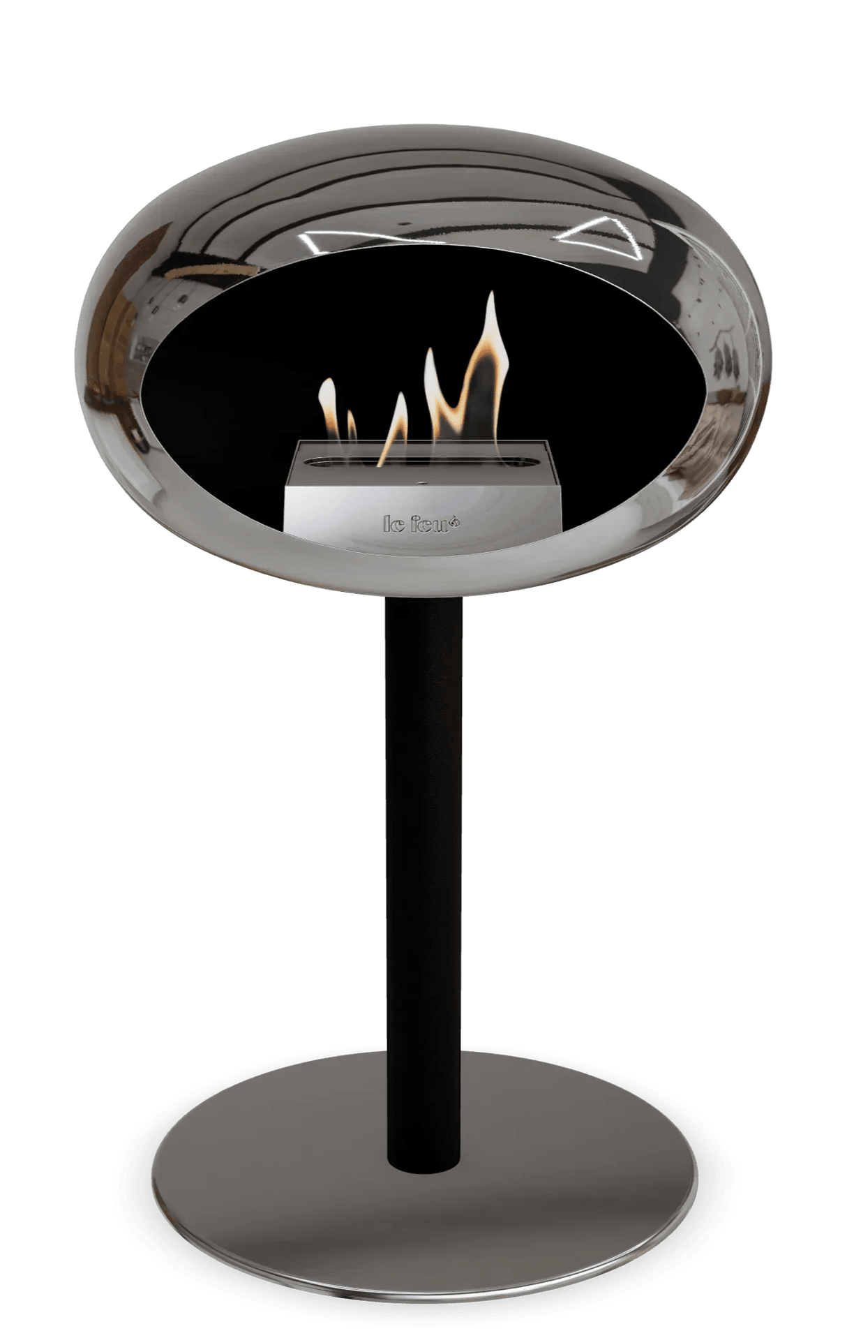 Le Feu - Dome Chromed Silver Ground Steel Low Pole - Fireplace - Grand Alfresco