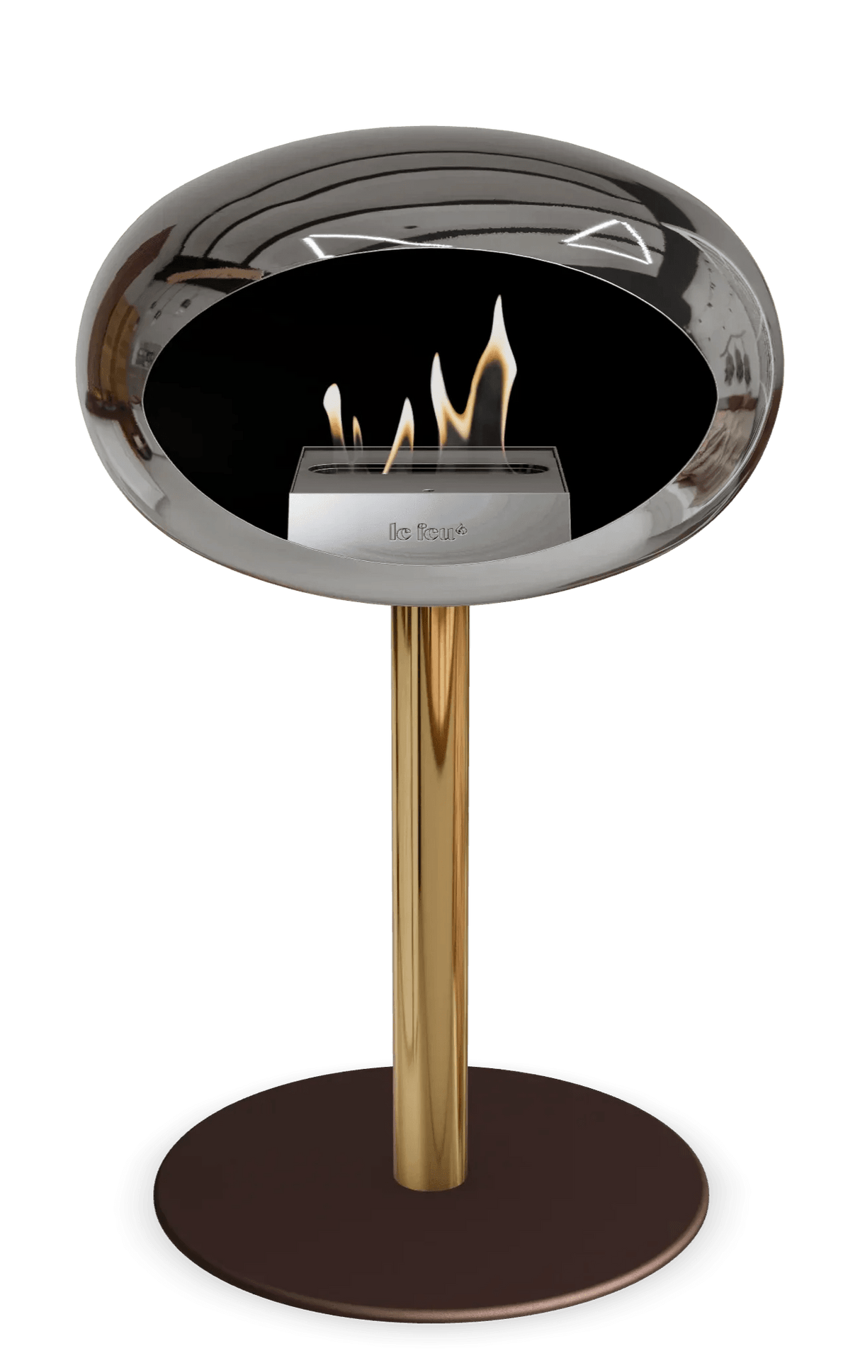 Le Feu - Dome Chromed Silver Ground Steel Low Pole - Fireplace - Grand Alfresco