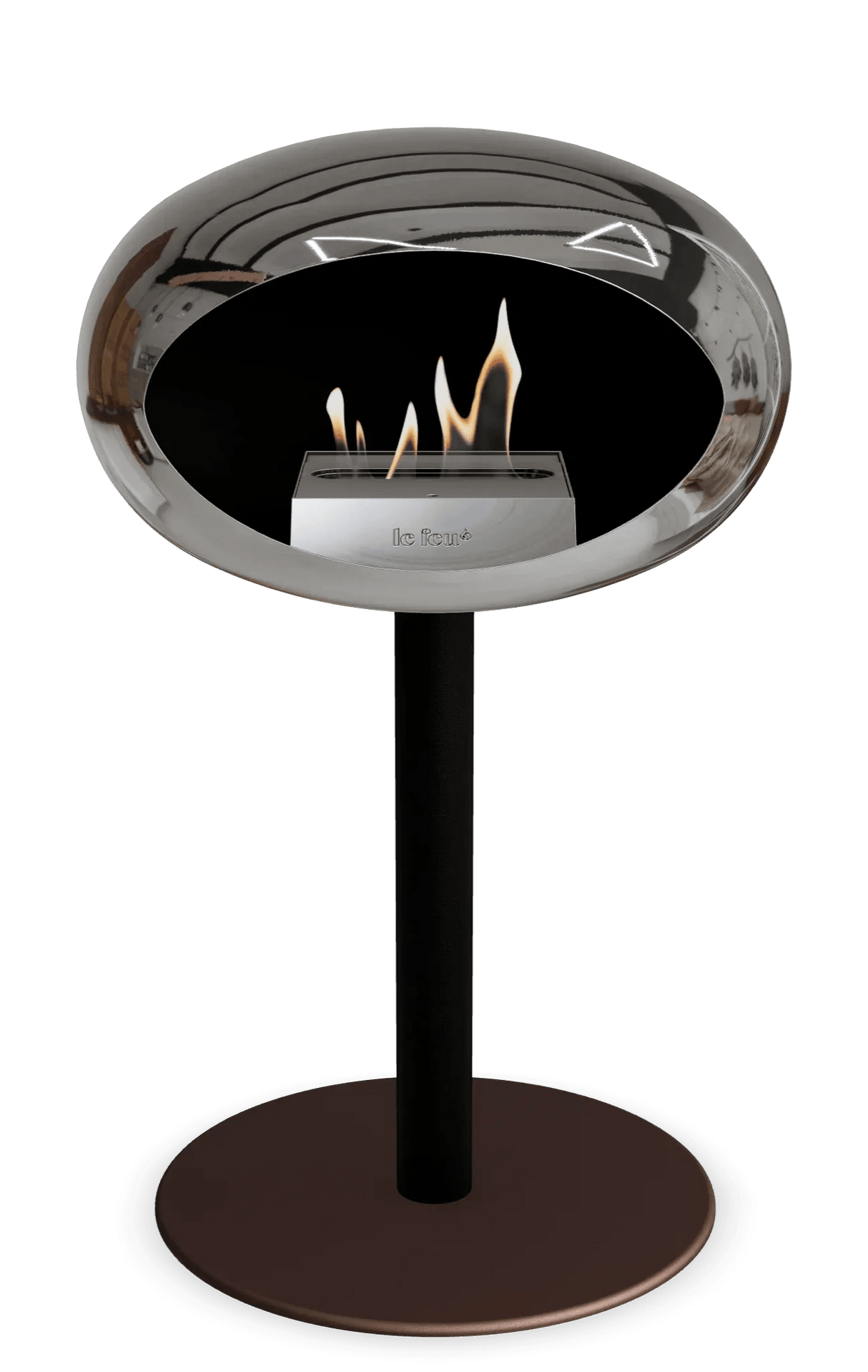 Le Feu - Dome Chromed Silver Ground Steel Low Pole - Fireplace - Grand Alfresco