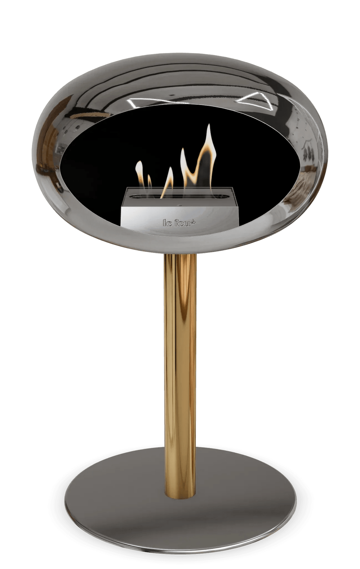 Le Feu - Dome Chromed Silver Ground Steel Low Pole - Fireplace - Grand Alfresco