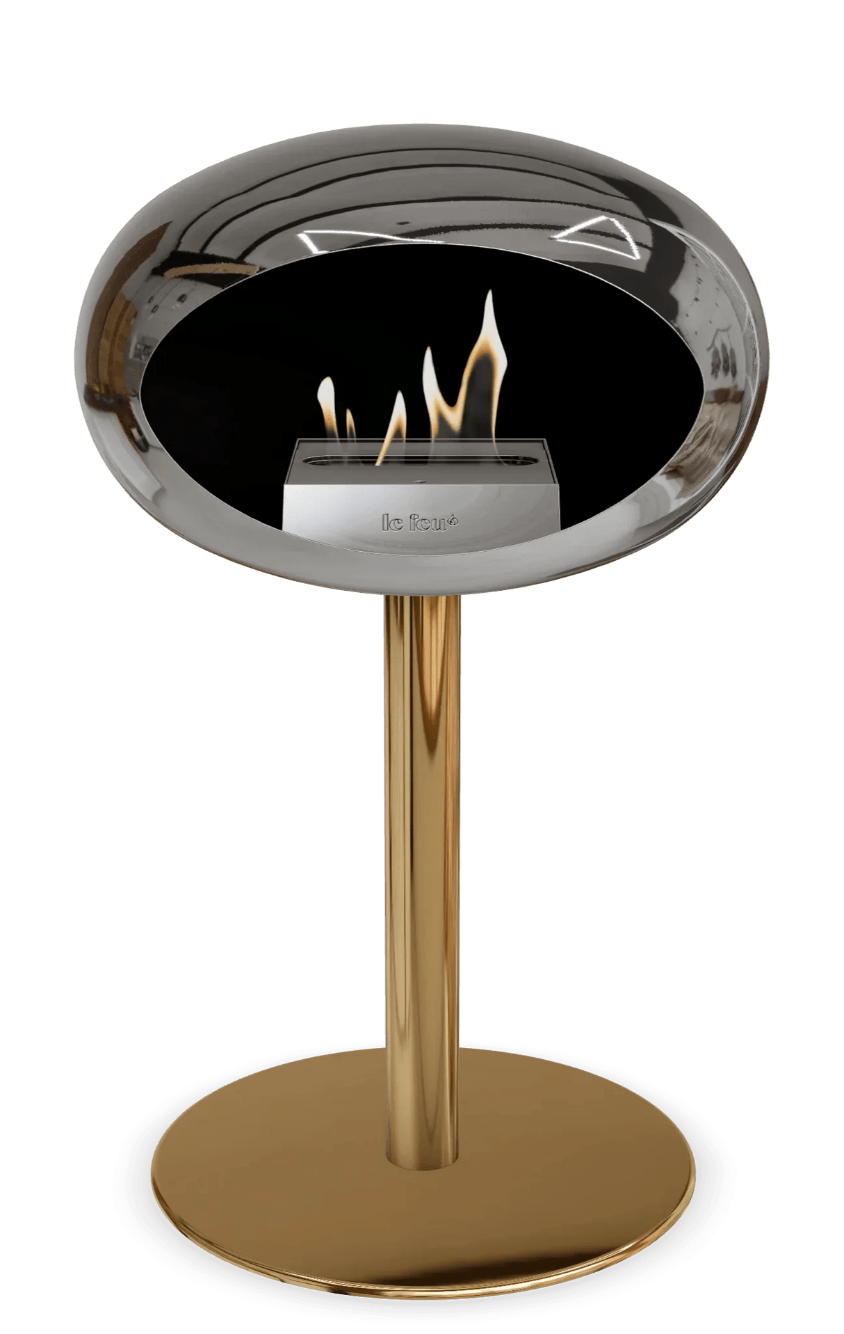 Le Feu - Dome Chromed Silver Ground Steel Low Pole - Fireplace - Grand Alfresco