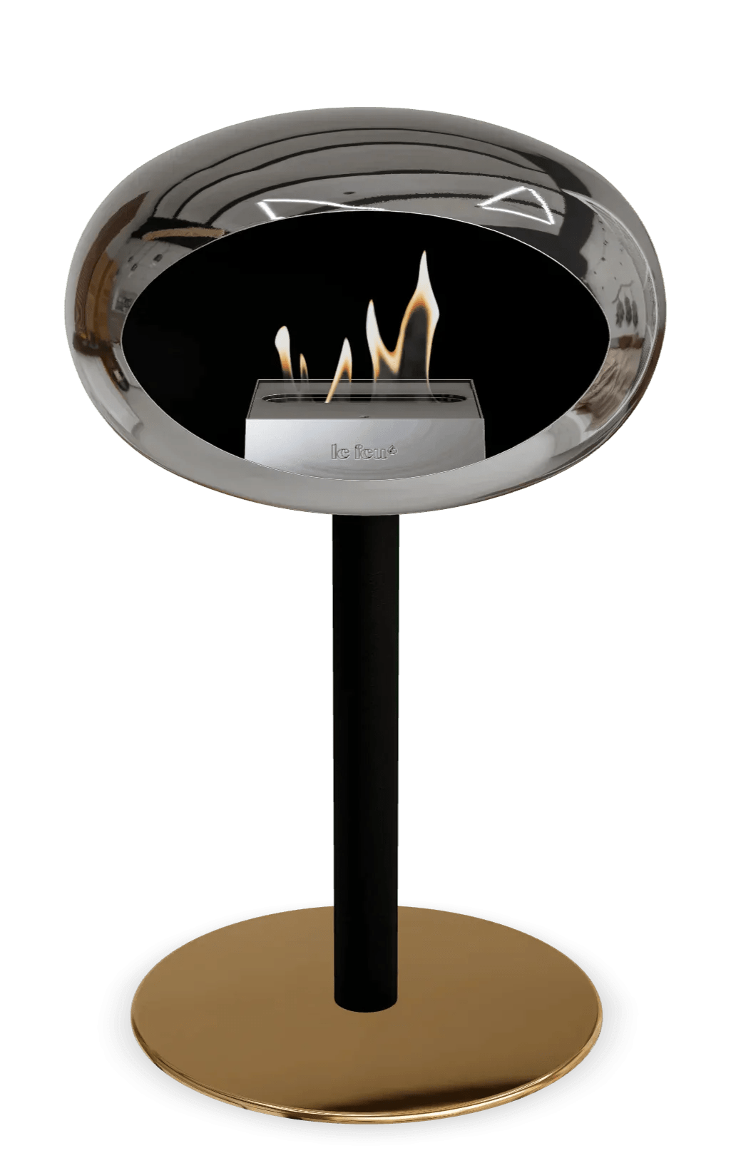 Le Feu - Dome Chromed Silver Ground Steel Low Pole - Fireplace - Grand Alfresco