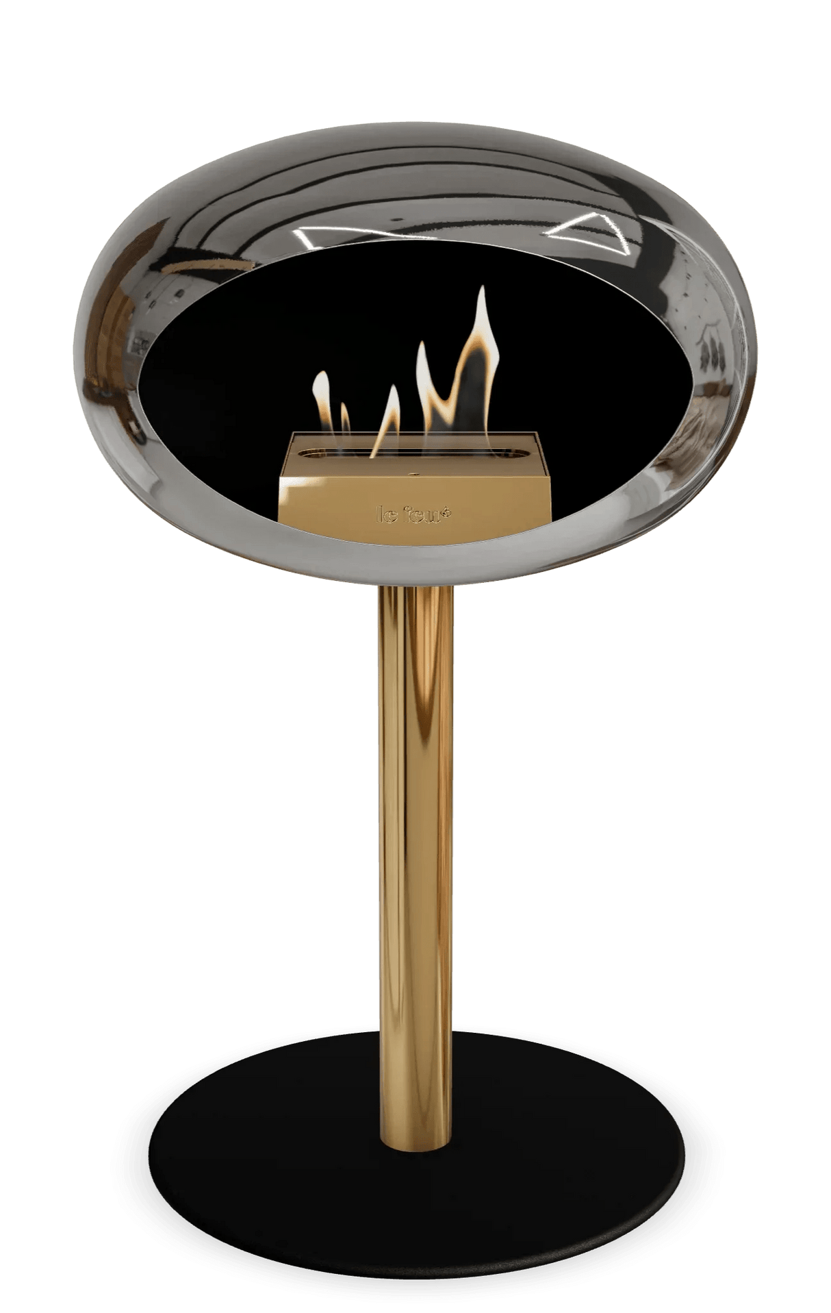 Le Feu - Dome Chromed Silver Ground Steel Low Pole - Fireplace - Grand Alfresco