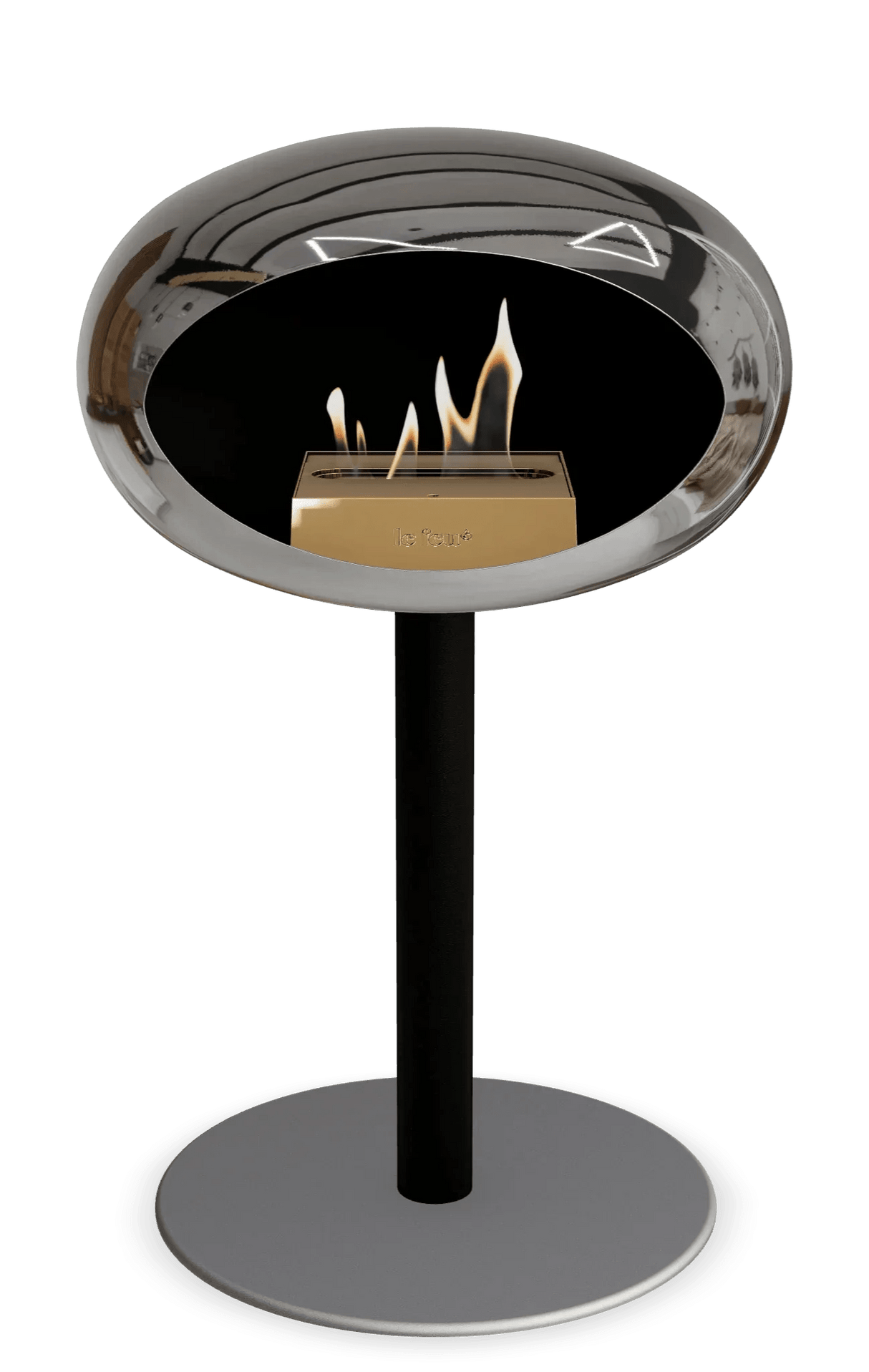 Le Feu - Dome Chromed Silver Ground Steel Low Pole - Fireplace - Grand Alfresco