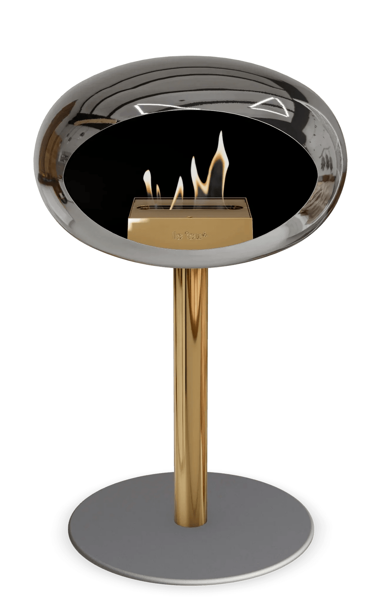 Le Feu - Dome Chromed Silver Ground Steel Low Pole - Fireplace - Grand Alfresco