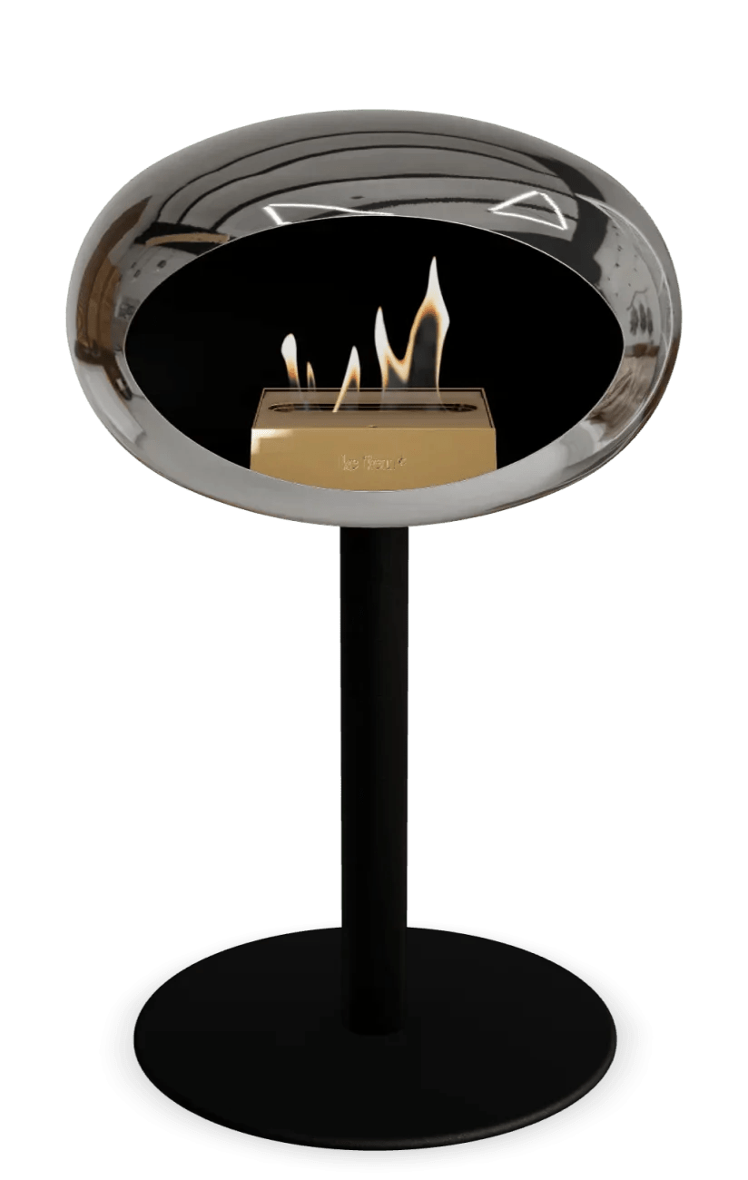 Le Feu - Dome Chromed Silver Ground Steel Low Pole - Fireplace - Grand Alfresco