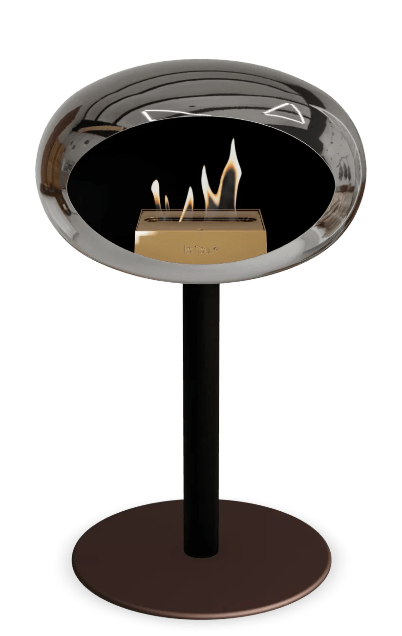 Le Feu - Dome Chromed Silver Ground Steel Low Pole - Fireplace - Grand Alfresco