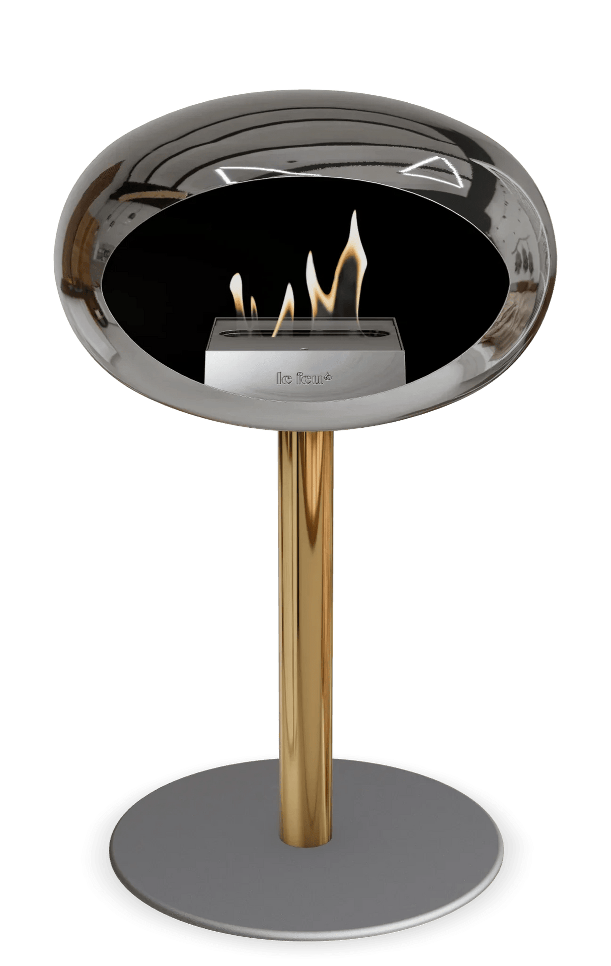 Le Feu - Dome Chromed Silver Ground Steel Low Pole - Fireplace - Grand Alfresco