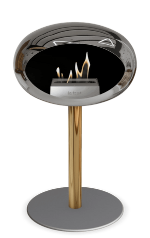 Le Feu - Dome Chromed Silver Ground Steel Low Pole - Fireplace - Grand Alfresco