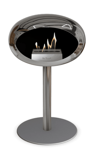 Le Feu - Dome Chromed Silver Ground Steel Low Pole - Fireplace - Grand Alfresco