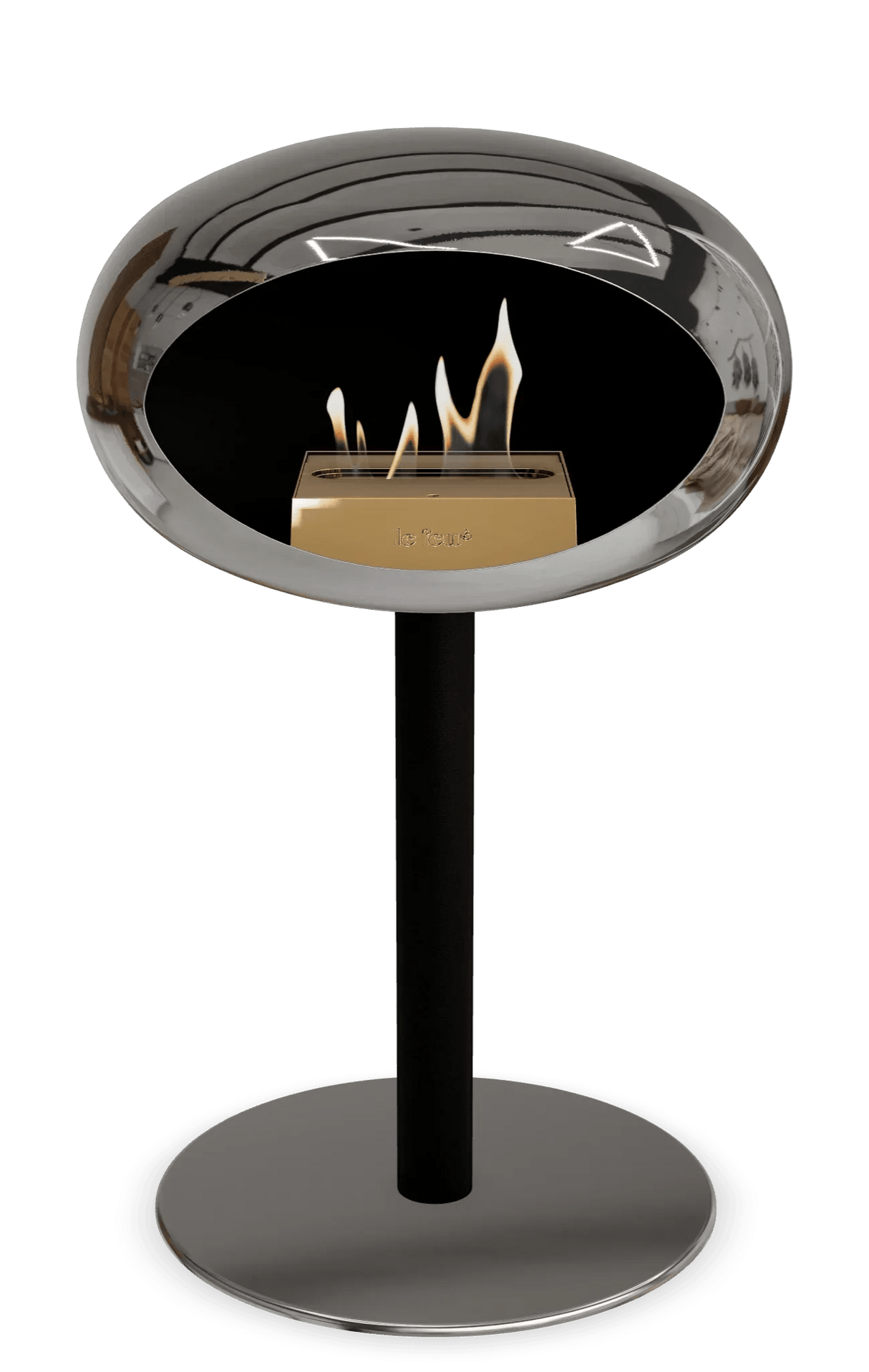 Le Feu - Dome Chromed Silver Ground Steel Low Pole - Fireplace - Grand Alfresco