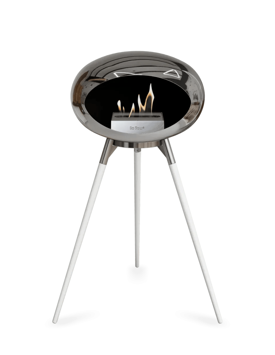 Le Feu - Dome Chromed Silver Ground Wood High - Fireplace - Grand Alfresco