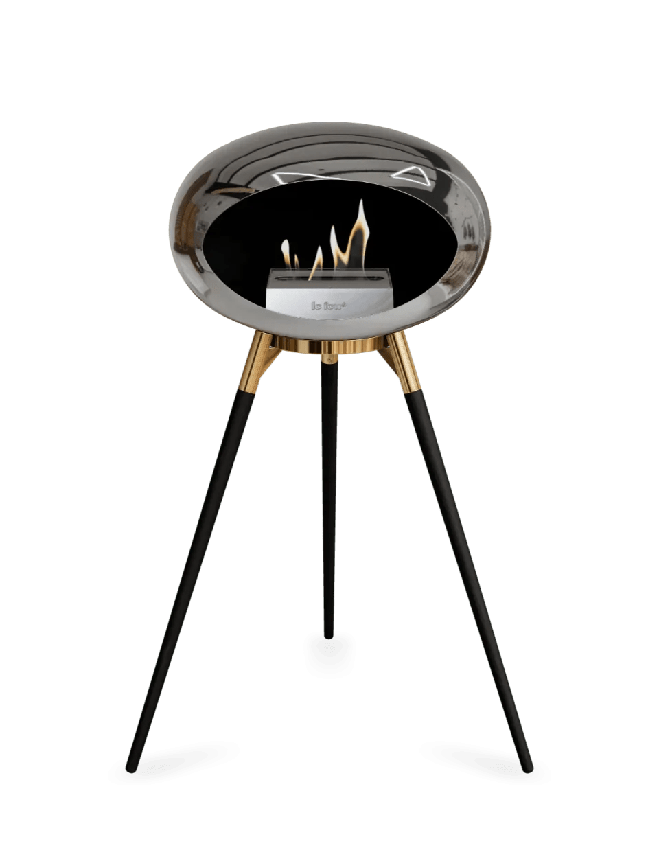 Le Feu - Dome Chromed Silver Ground Wood High - Fireplace - Grand Alfresco