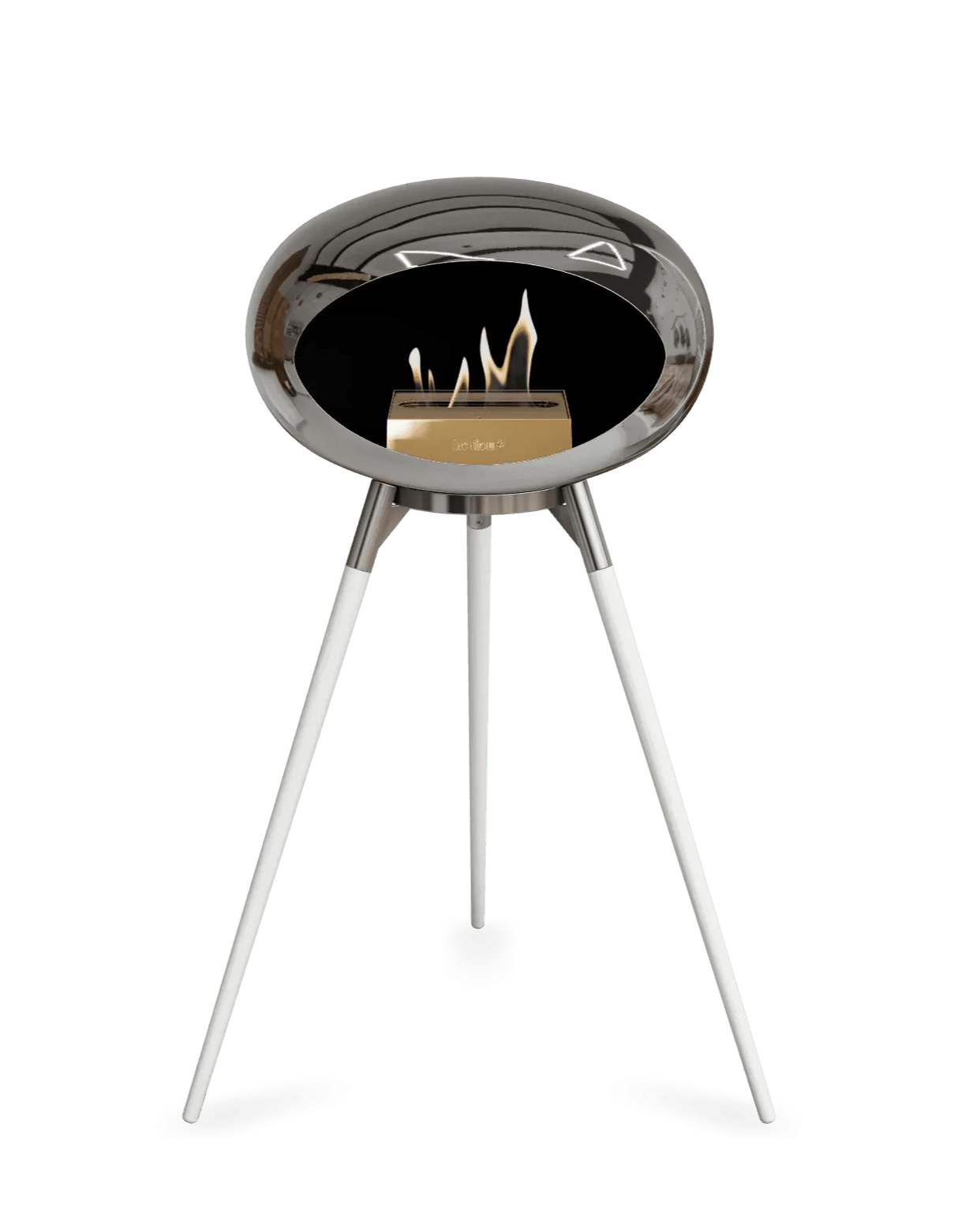 Le Feu - Dome Chromed Silver Ground Wood High - Fireplace - Grand Alfresco