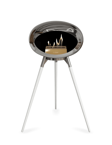 Le Feu - Dome Chromed Silver Ground Wood High - Fireplace - Grand Alfresco