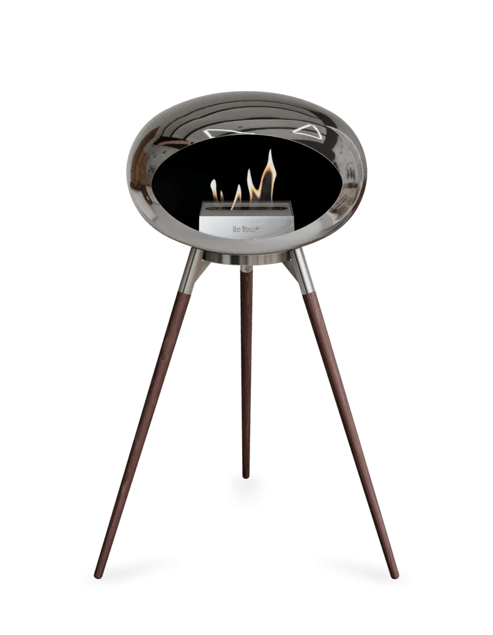 Le Feu - Dome Chromed Silver Ground Wood High - Fireplace - Grand Alfresco