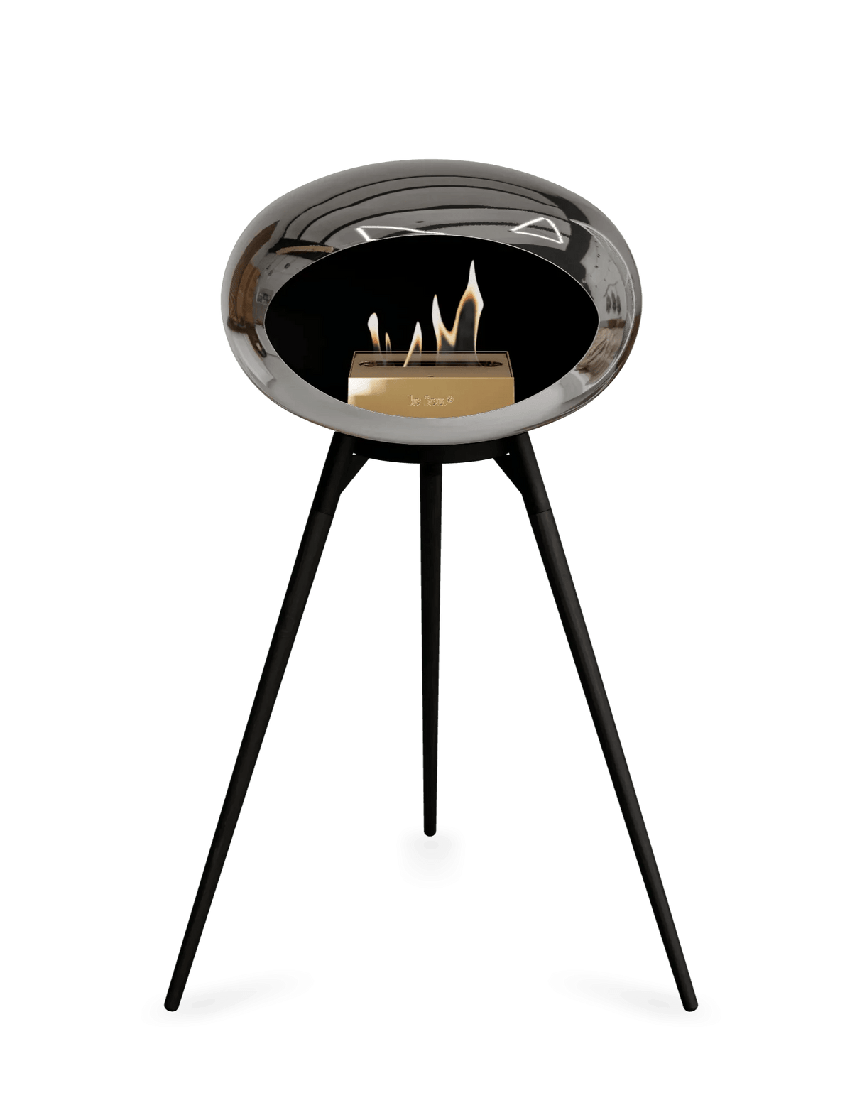 Le Feu - Dome Chromed Silver Ground Wood High - Fireplace - Grand Alfresco