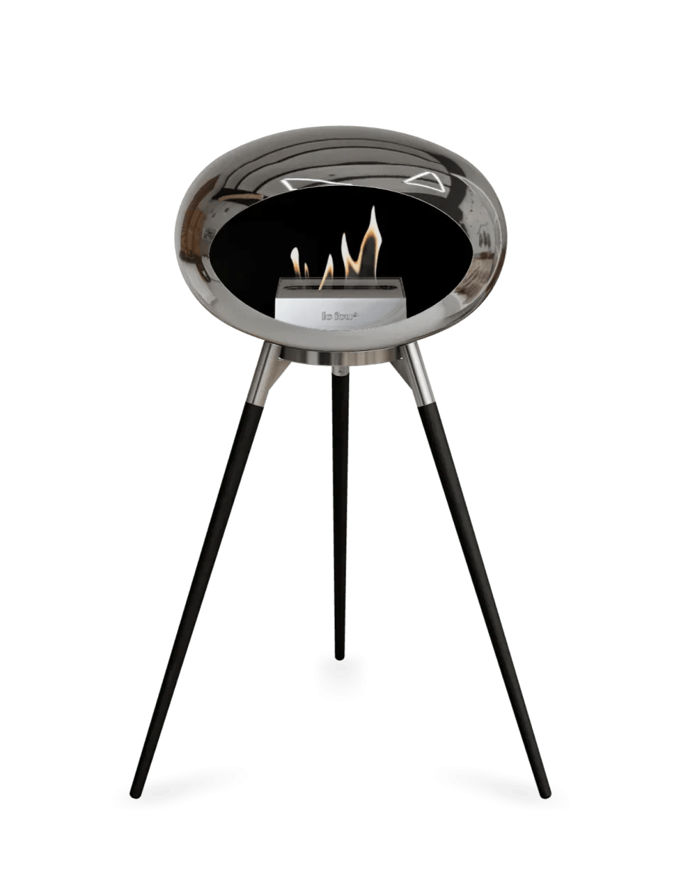 Le Feu - Dome Chromed Silver Ground Wood High - Fireplace - Grand Alfresco