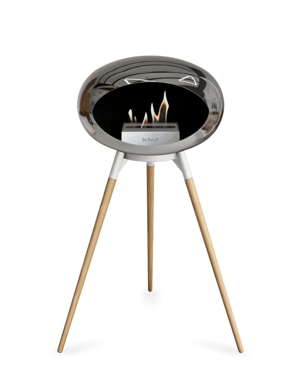 Le Feu - Dome Chromed Silver Ground Wood High - Fireplace - Grand Alfresco