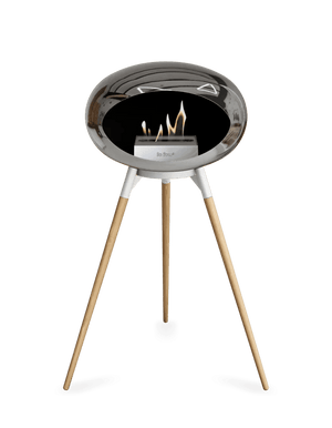 Le Feu - Dome Chromed Silver Ground Wood High - Fireplace - Grand Alfresco