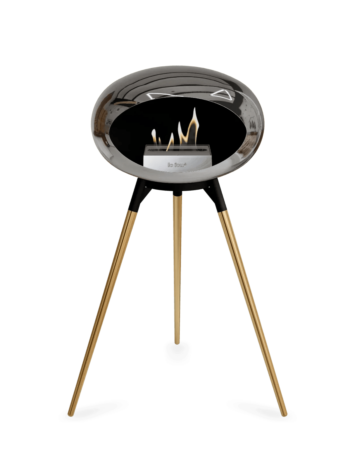 Le Feu - Dome Chromed Silver Ground Wood High - Fireplace - Grand Alfresco