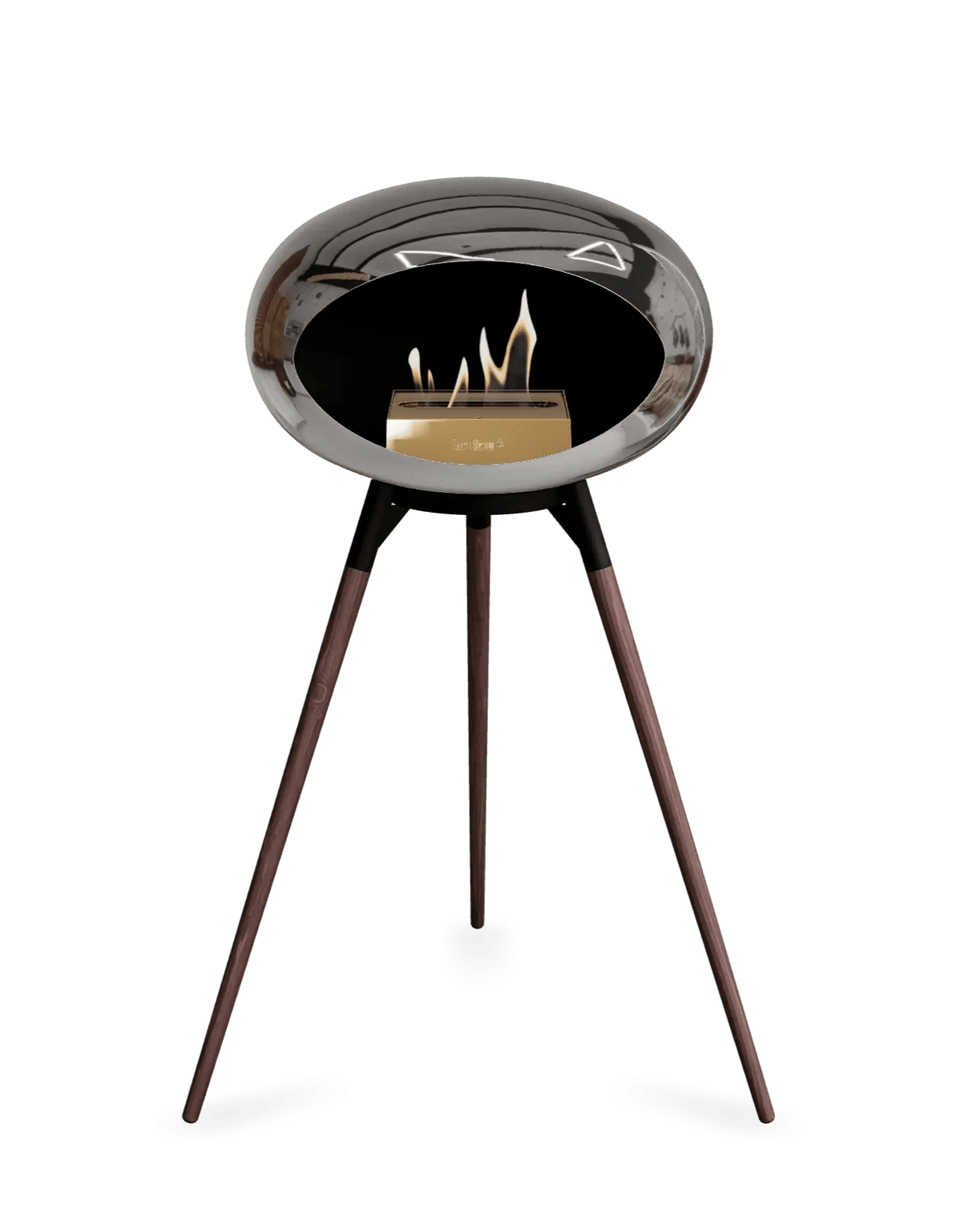 Le Feu - Dome Chromed Silver Ground Wood High - Fireplace - Grand Alfresco