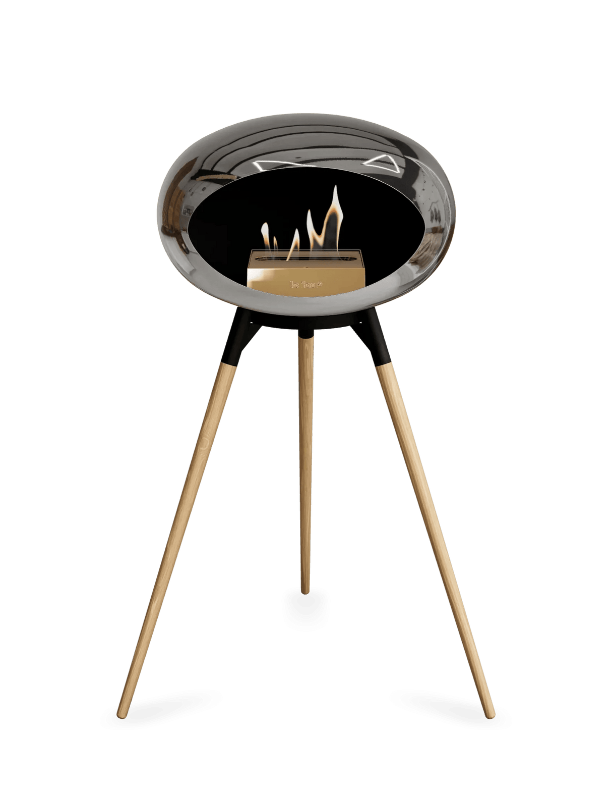 Le Feu - Dome Chromed Silver Ground Wood High - Fireplace - Grand Alfresco