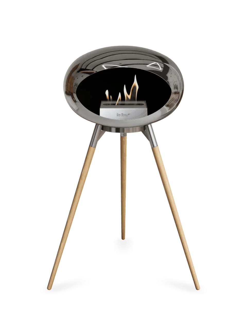 Le Feu - Dome Chromed Silver Ground Wood High - Fireplace - Grand Alfresco