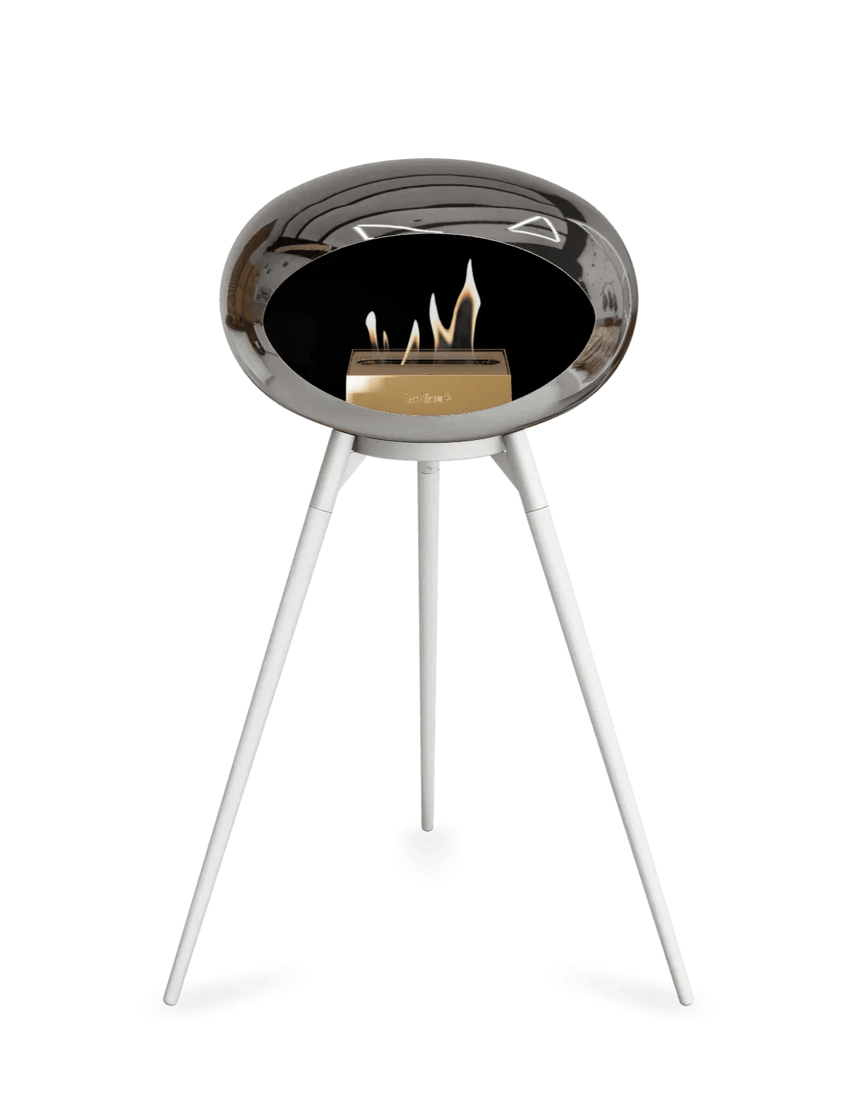 Le Feu - Dome Chromed Silver Ground Wood High - Fireplace - Grand Alfresco