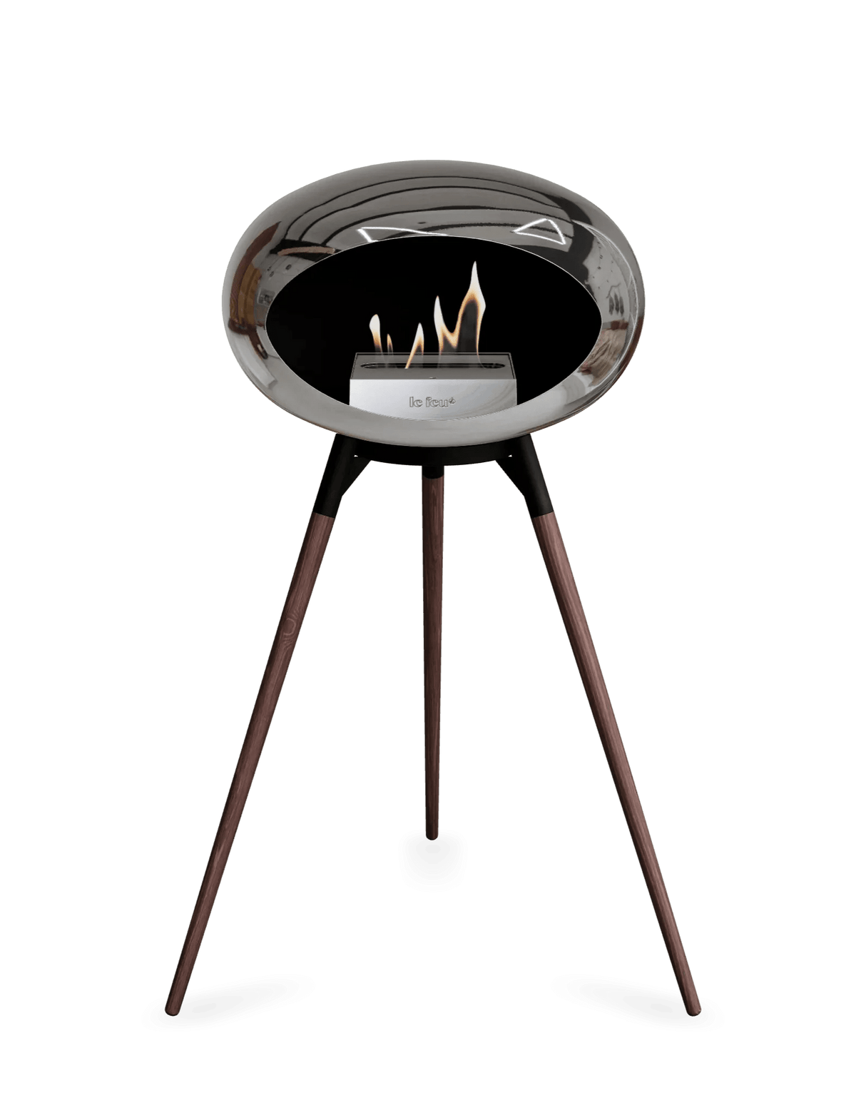 Le Feu - Dome Chromed Silver Ground Wood High - Fireplace - Grand Alfresco