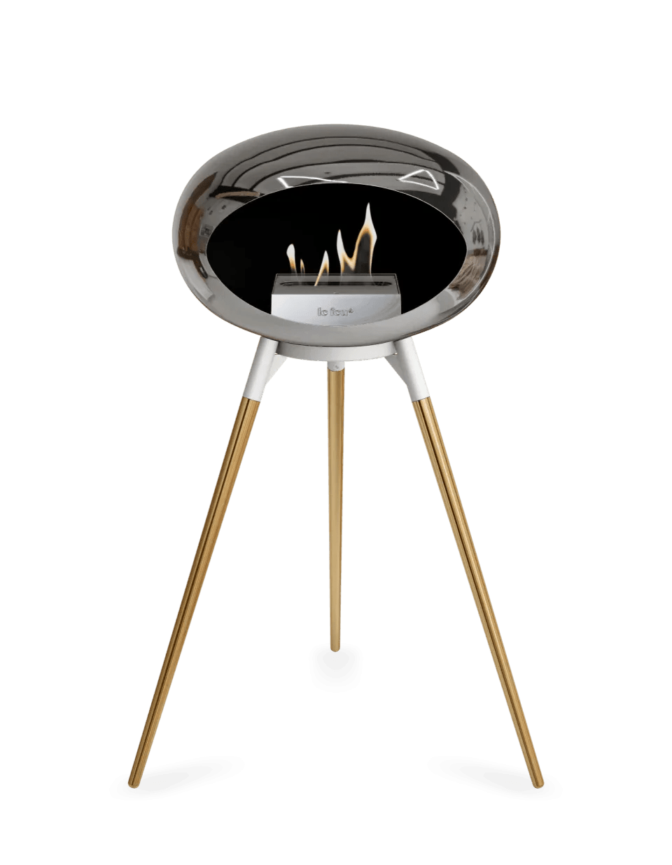 Le Feu - Dome Chromed Silver Ground Wood High - Fireplace - Grand Alfresco