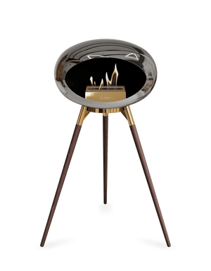 Le Feu - Dome Chromed Silver Ground Wood High - Fireplace - Grand Alfresco