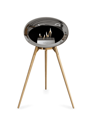 Le Feu - Dome Chromed Silver Ground Wood High - Fireplace - Grand Alfresco