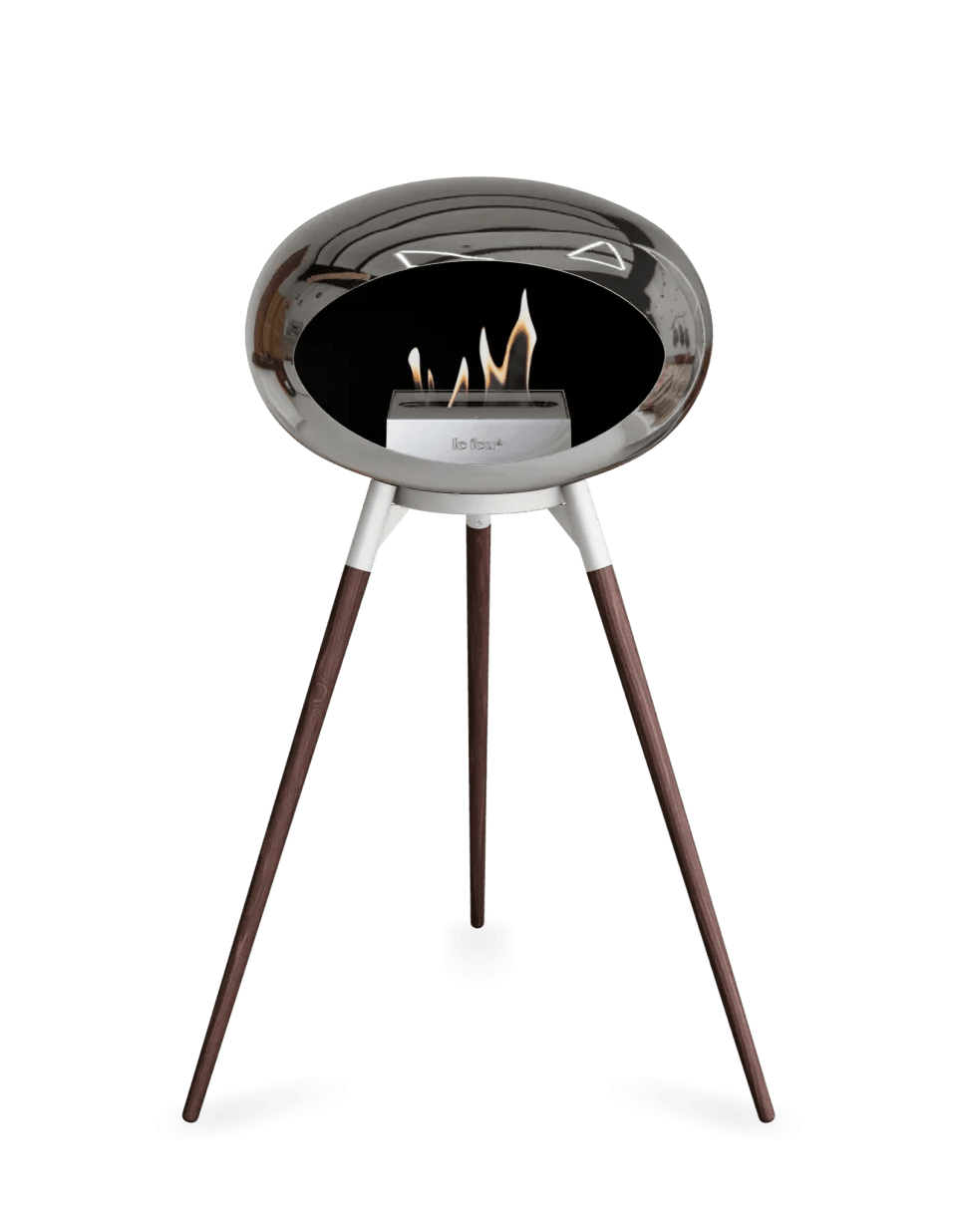 Le Feu - Dome Chromed Silver Ground Wood High - Fireplace - Grand Alfresco