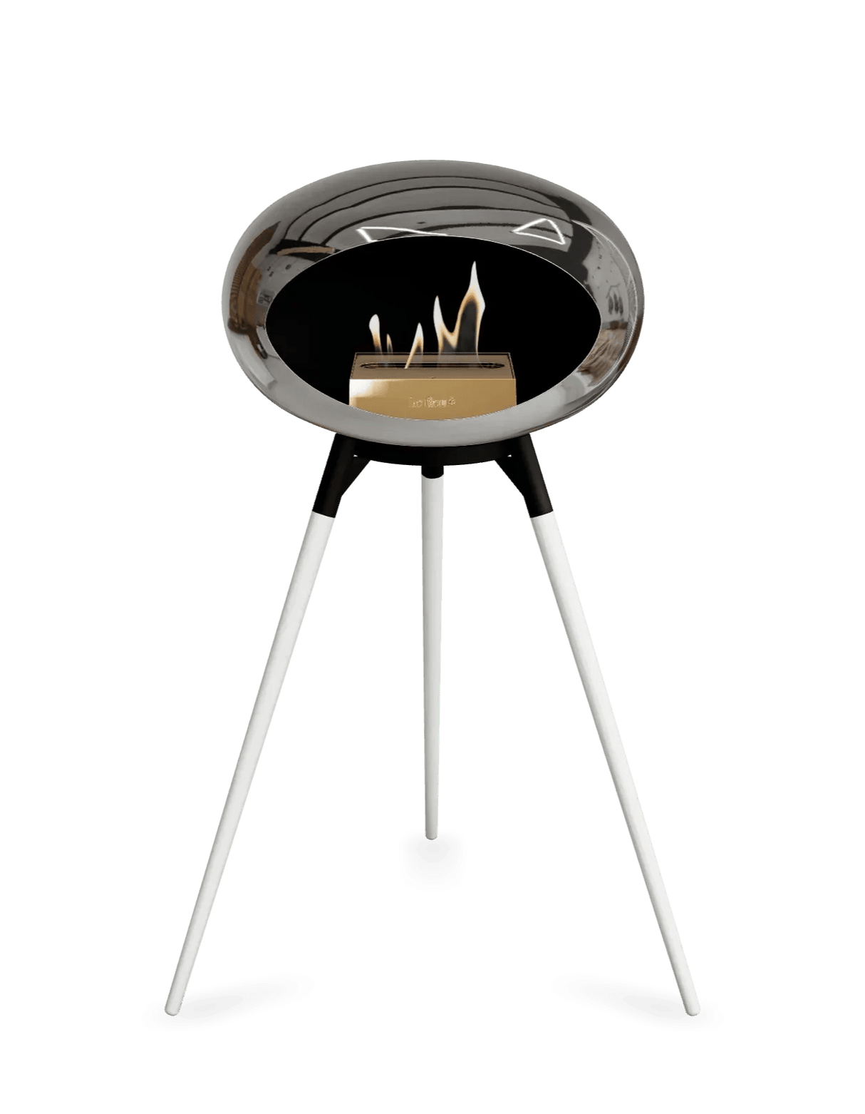 Le Feu - Dome Chromed Silver Ground Wood High - Fireplace - Grand Alfresco