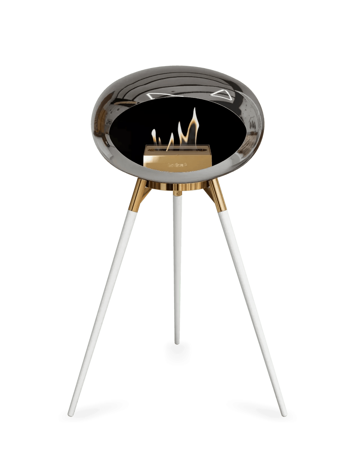 Le Feu - Dome Chromed Silver Ground Wood High - Fireplace - Grand Alfresco