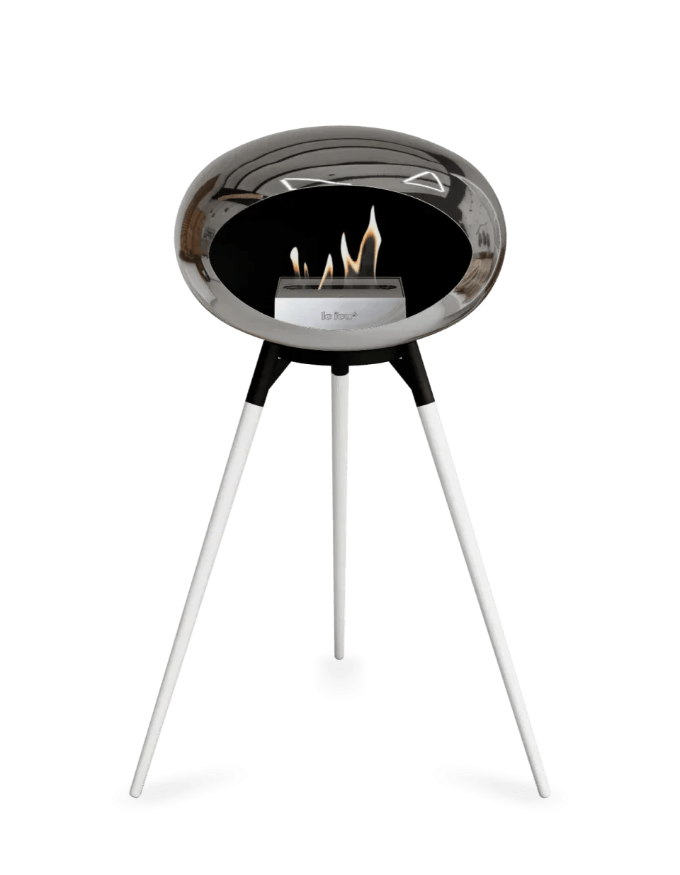 Le Feu - Dome Chromed Silver Ground Wood High - Fireplace - Grand Alfresco