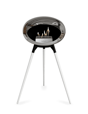 Le Feu - Dome Chromed Silver Ground Wood High - Fireplace - Grand Alfresco